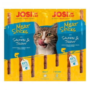 JOSERA JOSICAT MEAT STICKS SALMON & TROUT gardums kaķiem Mīksti kociņi 5g N7